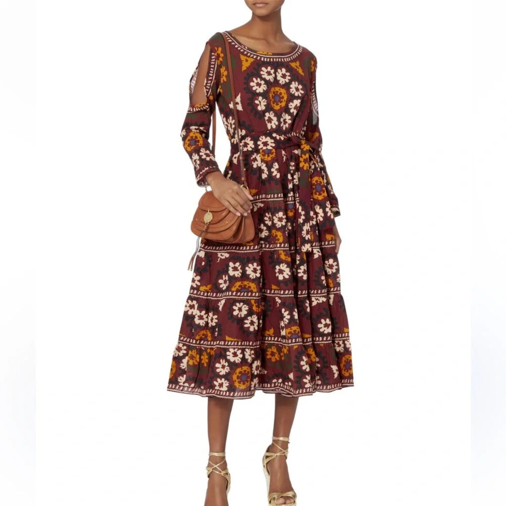 RHODE
Suzani Cold Shoulder Floral Maxi Dress Size Medium